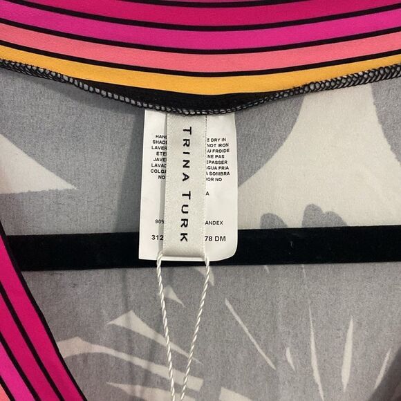 NWT- TRINA TURK- LENNOX V-NECK TUNIC SWIM COVER-UP DRESS- SIZE SMALL - Picture 7 of 11